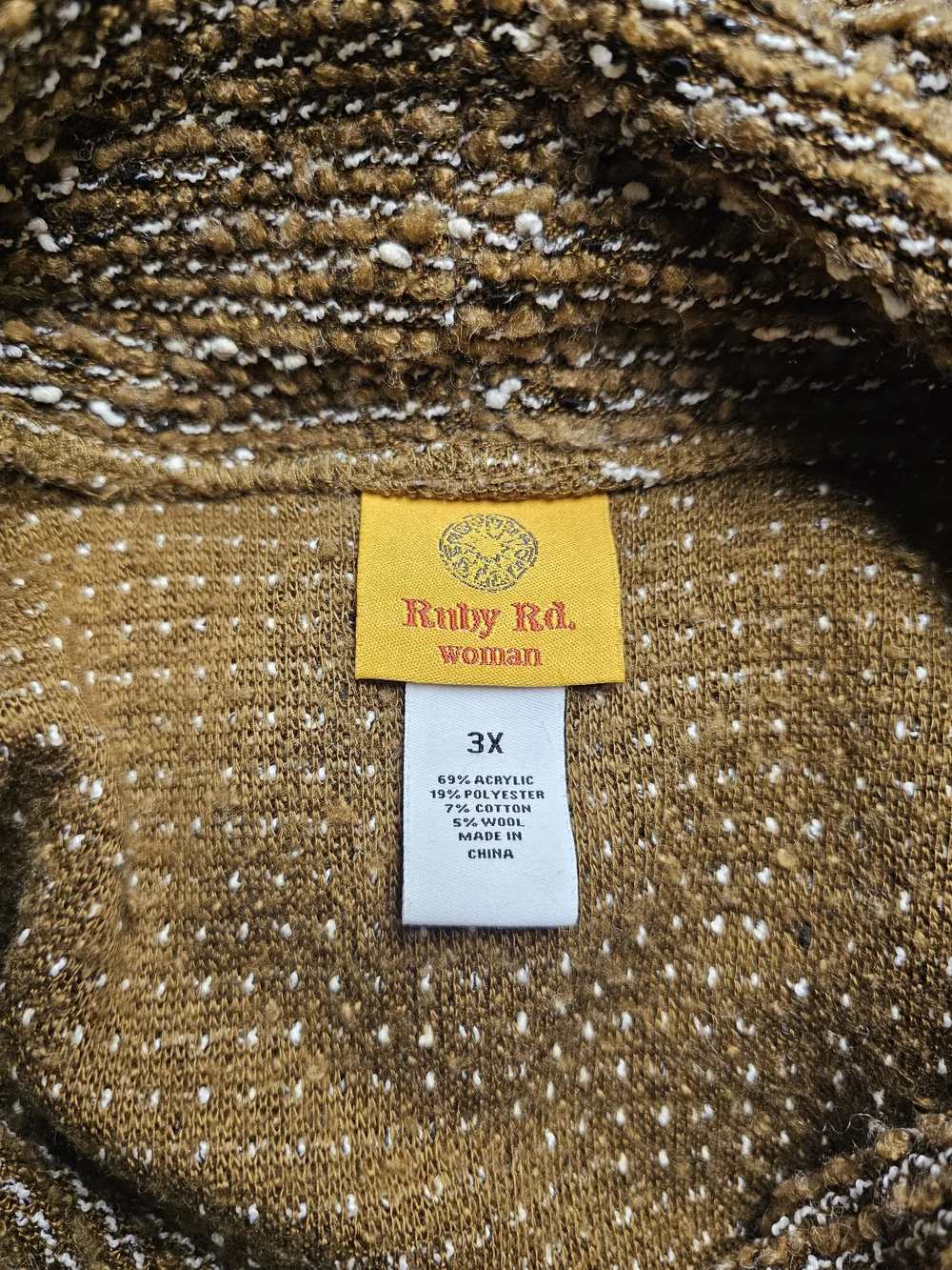 Ruby Rd. Metallic Tan Cowl Sweater - Picture 4 of 4